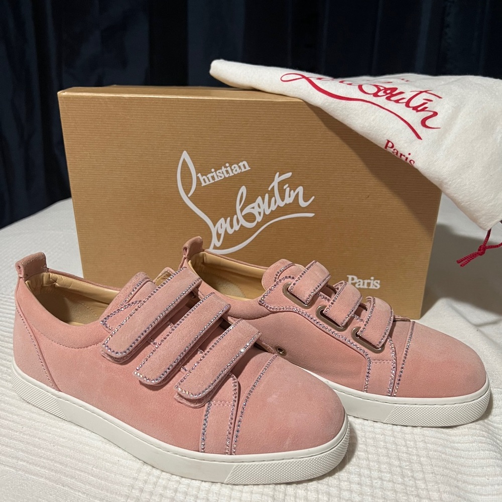 Christian Louboutin Blush Pink Velcro Sneakers